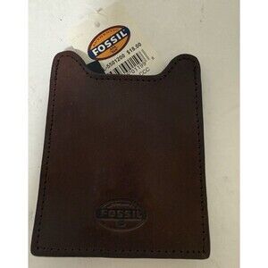 Fossil Brown Leather Wallet Card Holder with Magnetic Money Clip Brown